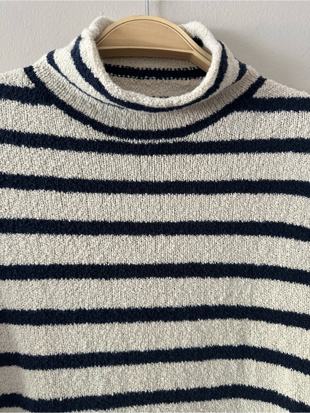 Cozy Striped Rollneck Sweater - Navy & Cream - Picture 3 of 8